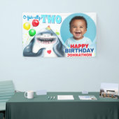 Shark Photo Kids Verjaardagsbanner Spandoek (Beurs)
