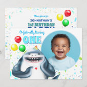Shark Photo verjaardagsfeestje voor kinderen Kaart (Voorkant / Achterkant)
