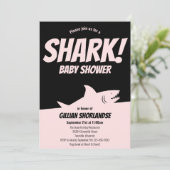 Shark Pink Baby shower Uitnodiging (Staand voorkant)