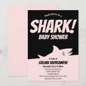 Shark Pink Baby shower Uitnodiging (Voorkant / Achterkant)