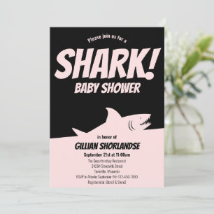 Shark Pink Baby shower Uitnodiging