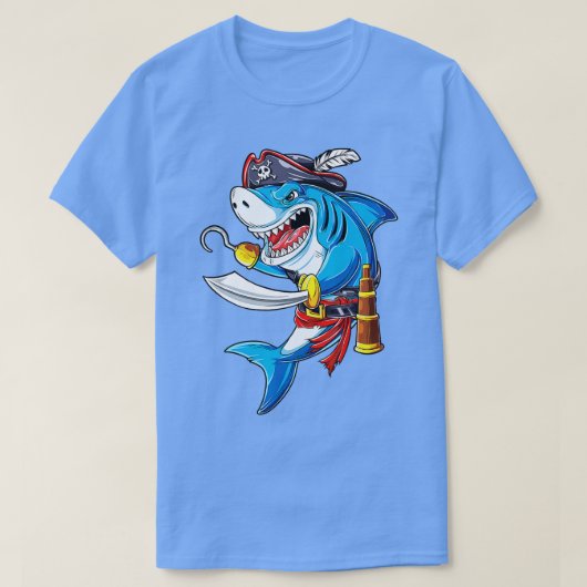Shark Pirate Costume Jolly Roger Flag Jawsome Gift T-shirt (Design voorkant)