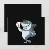 Shark Poker Player - Funny Poker Gift Aankondigingskaart (Voorkant / Achterkant)