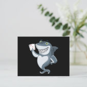 Shark Poker Player - Funny Poker Gift Aankondigingskaart (Staand voorkant)