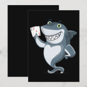 Shark Poker Player - Funny Poker Gift Bedankkaart (Voorkant / Achterkant)