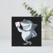 Shark Poker Player - Funny Poker Gift Kaart (Staand voorkant)