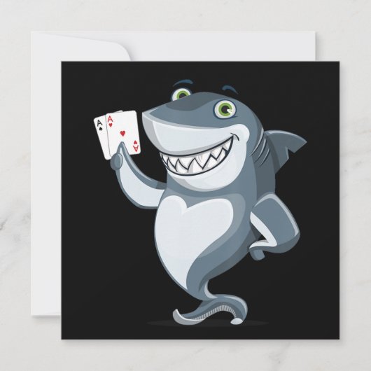 Shark Poker Player - Funny Poker Gift Kaart (Voorkant)