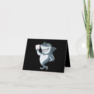 Shark Poker Player - Funny Shark Gifts Bedankkaart