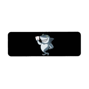 Shark Poker Player - Funny Shark Gifts Etiket