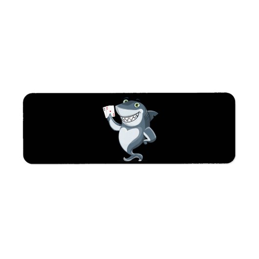 Shark Poker Player - Funny Shark Gifts Etiket (Voorkant)