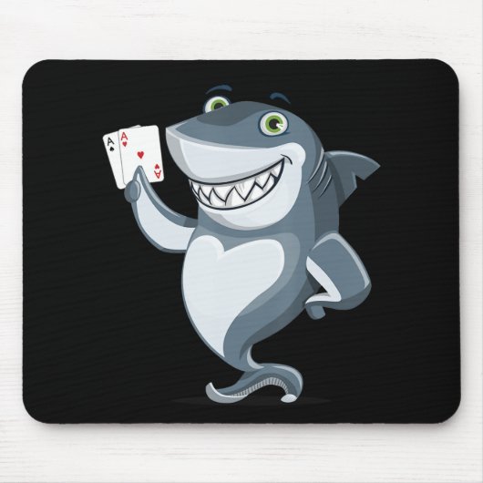 Shark Poker Player - Funny Shark Gifts Muismat (Voorkant)