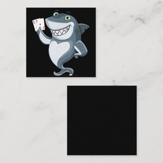 Shark Poker Player - Funny Shark Gifts Vierkante Visitekaartje (Voorkant / Achterkant)