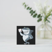 Shark Poker Player - Funny Shark Gifts Vierkante Visitekaartje (Staand voorkant)