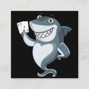 Shark Poker Player - Funny Shark Gifts Vierkante Visitekaartje