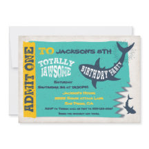 Shark Pool Birthday Party Invitation Ticket