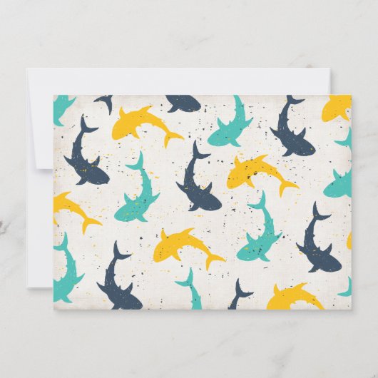 Shark Pool Birthday Party Invitation Ticket Kaart (Achterkant)