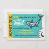 Shark Pool Birthday Party Invitation Ticket Kaart (Voorkant)