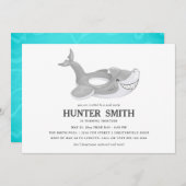 Shark Pool Float Birthday Pool Party Kaart (Voorkant / Achterkant)