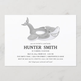 Shark Pool Float Birthday Pool Party Kaart
