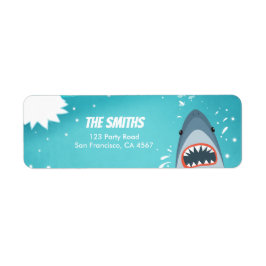 Shark Pool party Adresetiketten Ocean Splish Boy Etiket