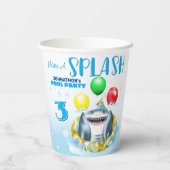 Shark Pool Party Kids Verjaardag Papieren Bekers (Achterkant)