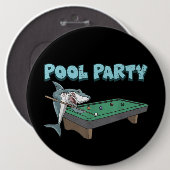 Shark Pool Party pun Billiard Summer Beach Pool Ronde Button 6,0 Cm (Voorkant /achterkant)