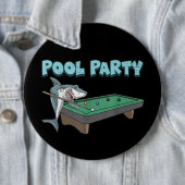 Shark Pool Party pun Billiard Summer Beach Pool Ronde Button 6,0 Cm (In situ)