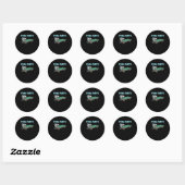 Shark Pool Party pun Billiard Summer Beach Pool Ronde Sticker (Vel)