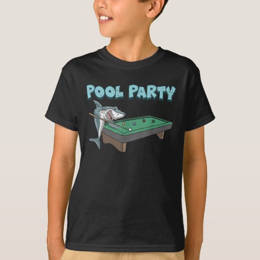 Shark Pool Party pun Billiard Summer Beach Pool T-shirt (Voorkant)