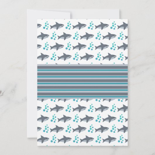 Shark Pool Party Swim Invitation Boys Summer Kaart (Achterkant)