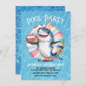 Shark Pool Party verjaardagstaart Kaart (Voorkant / Achterkant)