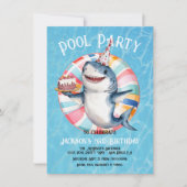 Shark Pool Party verjaardagstaart Kaart (Voorkant)