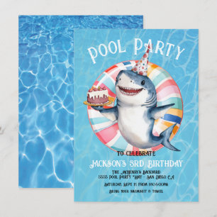 Shark Pool Party verjaardagstaart Kaart