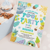 Shark Pool Party Zomer Zwembad Verjaardagsfeest Kaart