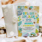 Shark Pool Party Zomer Zwembad Verjaardagsfeest Kaart