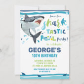 Shark Pool Verjaardagsfeestje Shark-tastic Jongen Kaart (Voorkant)