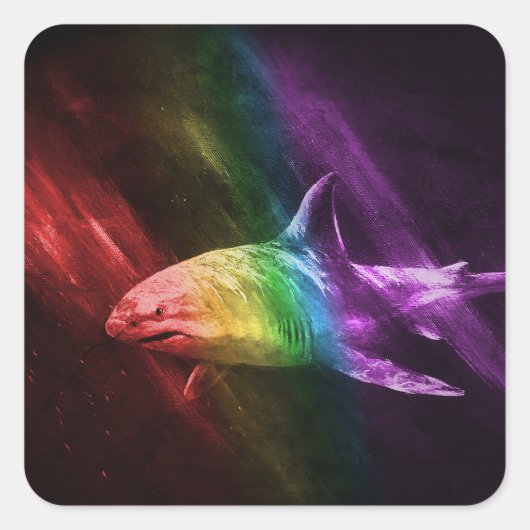Shark Pride Vierkante Sticker (Voorkant)