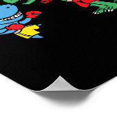 Shark Punching T-rex dinosaurus Funny Fighting Box Poster (Hoek)