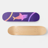 Shark Rainbow Glitter Paars Skateboard (Horizontaal)