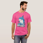 Shark Reading Boek Marine Animal Ocean Zee Reader T-shirt (Voorkant volledig)