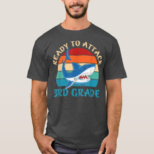 Shark Ready to Attach 3rd Grade Sunset Boys Terug  T-shirt