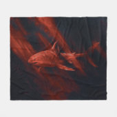 Shark Red 50 x 60 Fleece Blanket (Voorkant (Horizontaal))
