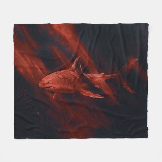 Shark Red 50 x 60 Fleece Blanket (Voorkant (Horizontaal))