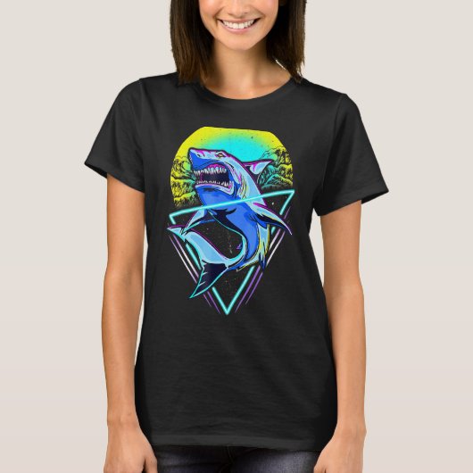 Shark Retro Punk 80-90 jaar T-shirt (Voorkant)