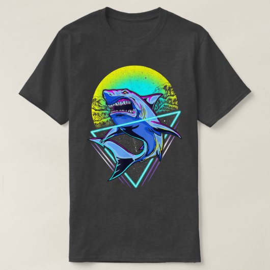 Shark Retro Punk 80s 90s  T-shirt (Design voorkant)