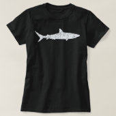 Shark Retro  T-Shirt 70s, vervormd Throwba (Design voorkant)