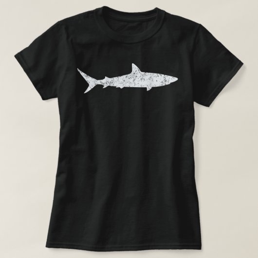 Shark Retro  T-Shirt 70s, vervormd Throwba (Design voorkant)