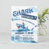 Shark Ride Zomerfeest Verjaardag Kaart (Staand voorkant)