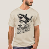 Shark Riding Bicycle · T-shirt voor aanval op land (Voorkant)