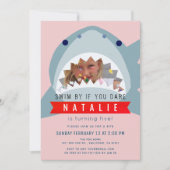 Shark Roze Zwembad Meisje Foto Verjaardag Kaart (Voorkant)